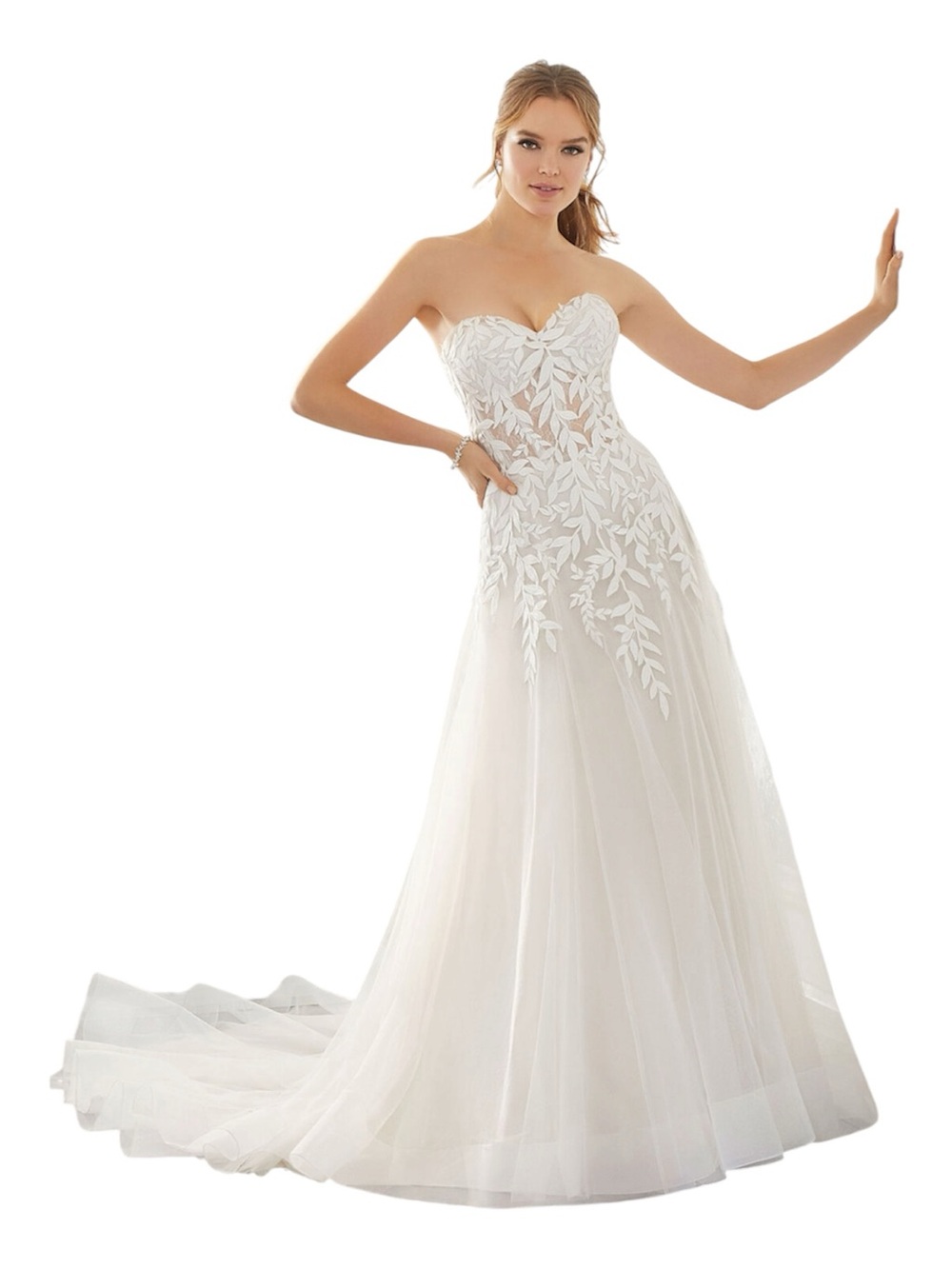 Elegant White Lace Wedding Dress